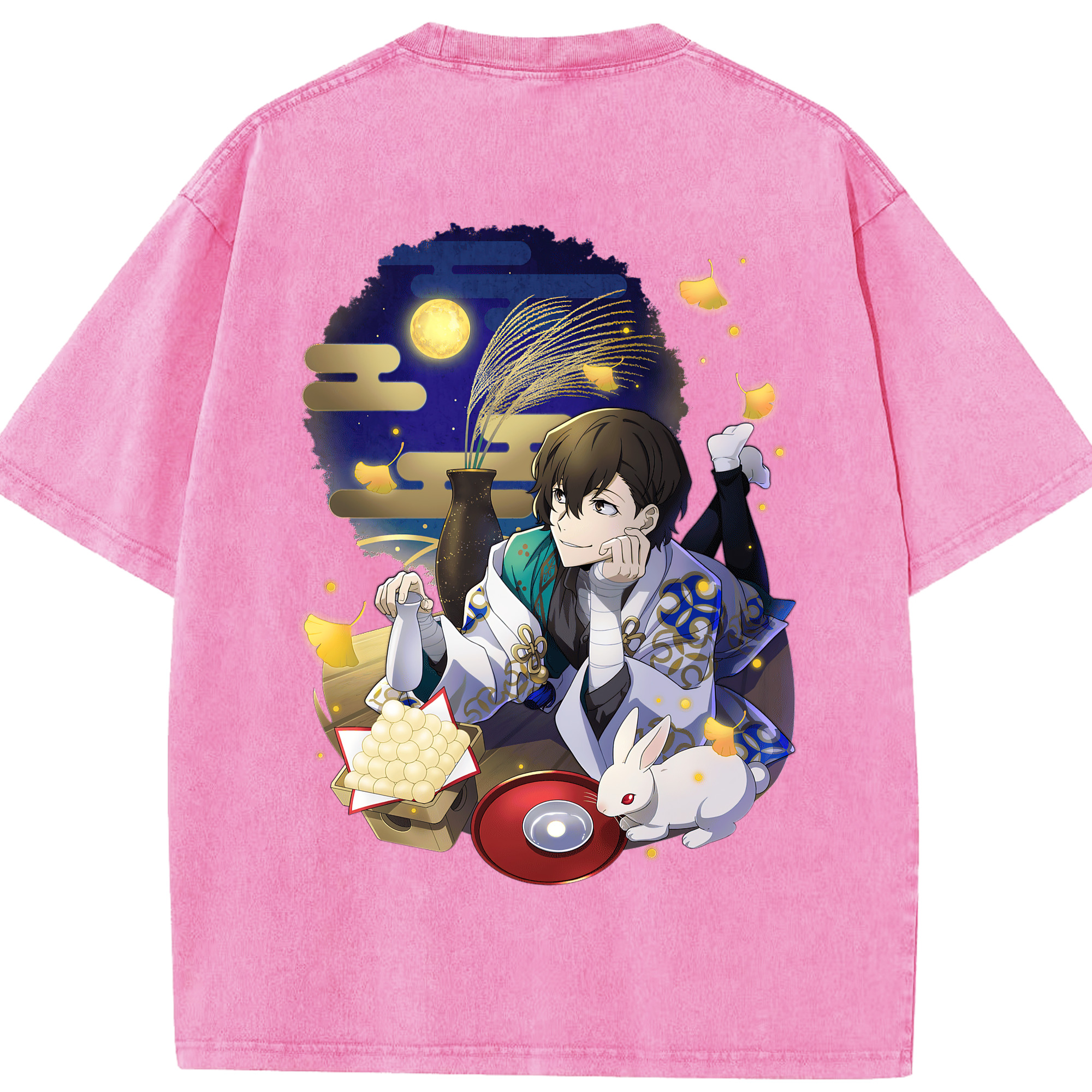 （画像用） 文豪ストレイドッグス Bungo Stray Dogs 綿100% ヴィンテージ風 半袖Tシャツ（背面プリント）
